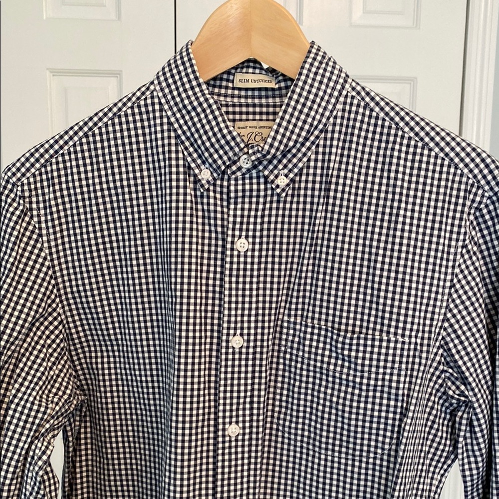 J Crew / Gingham Button-down / Black and White / Medium